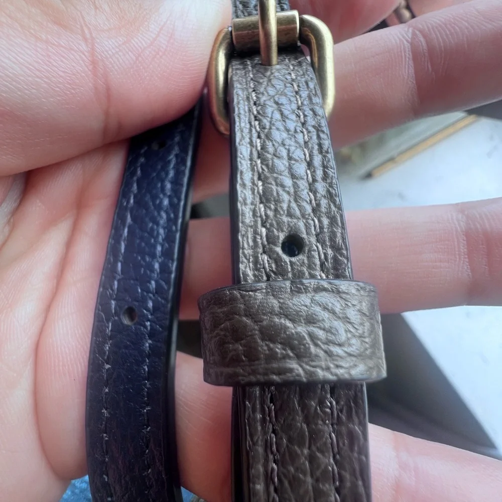 Coach Dark green Adjustable Leather Crossbody Strap